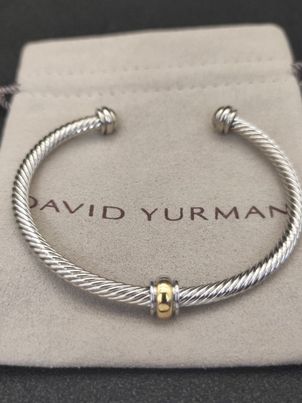 David Yurman 4mm Single Bead Two-Color Bangle.